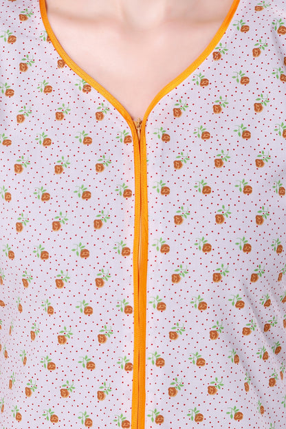 White Summer Cool Night Gown - Yellow