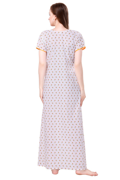 White Summer Cool Night Gown - Yellow