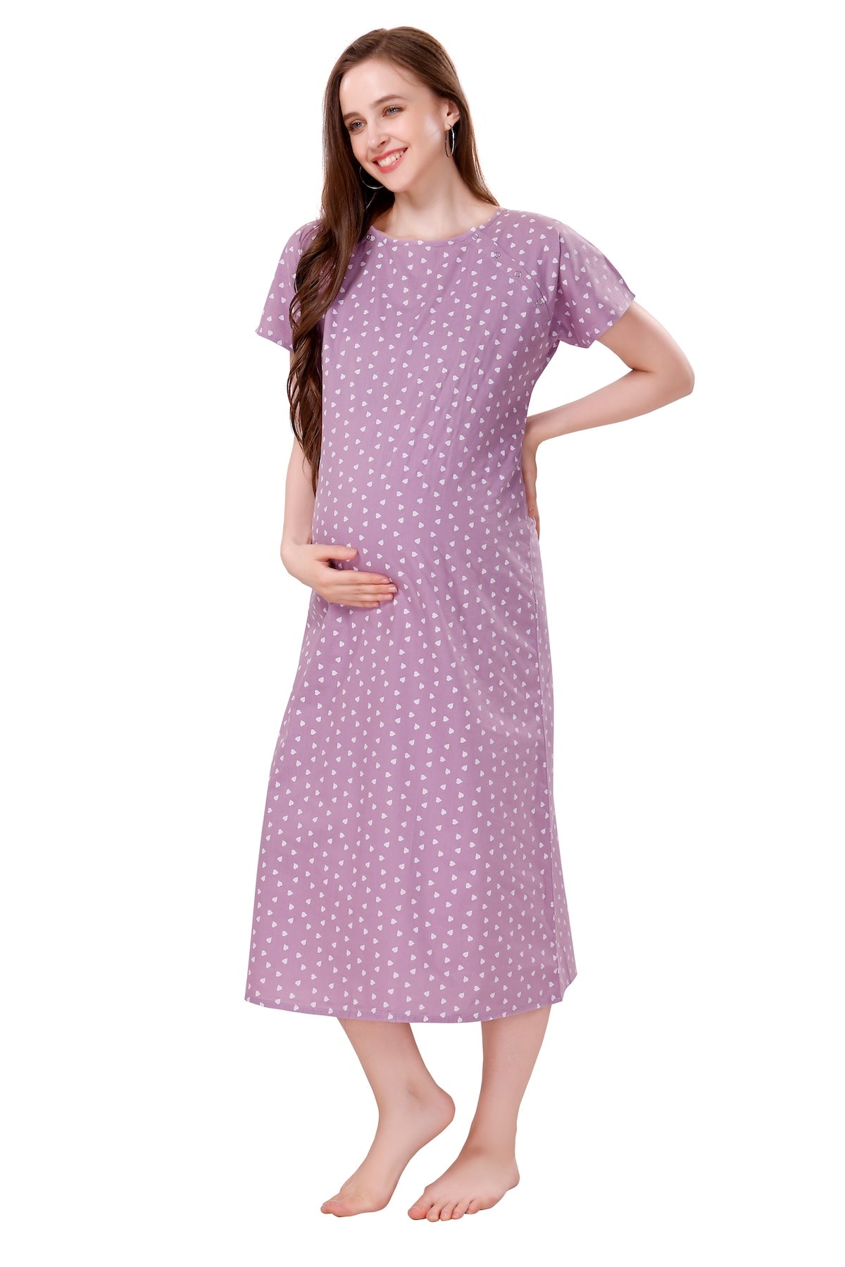 Heart Feeding Nighty - Pink
