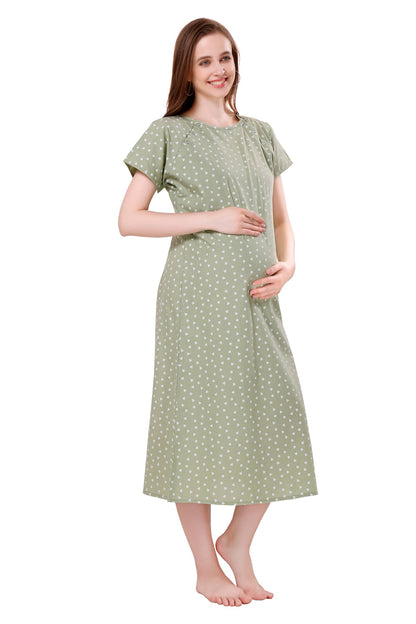 Heart Feeding Nighty - Green