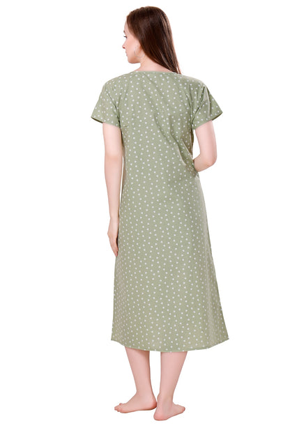 Heart Feeding Nighty - Green