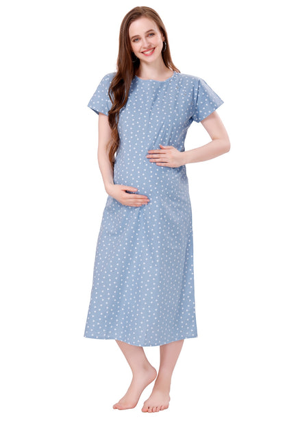 Heart Feeding Nighty - Blue