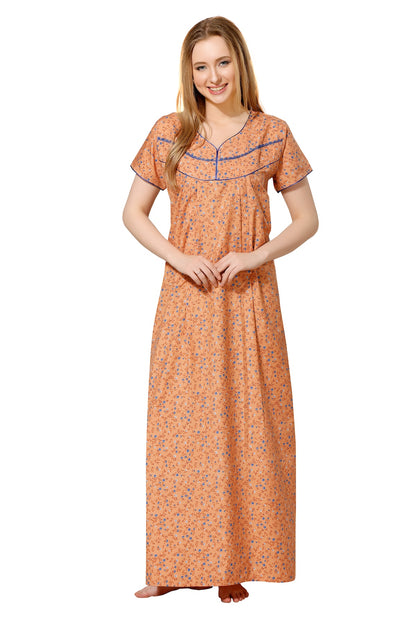 Pleated Feeding Night Gown - Orange