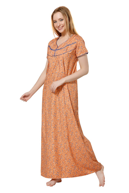 Pleated Feeding Night Gown - Orange
