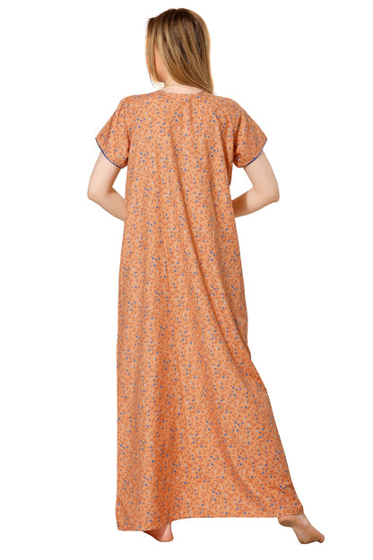 Pleated Feeding Night Gown - Orange