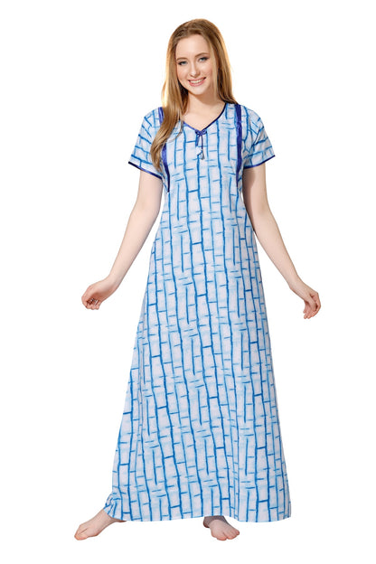 Printed Feeding Nighty - Blue