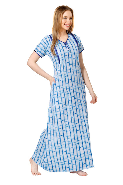 Printed Feeding Nighty - Blue