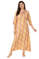 Floral Full Sleeves Night Gown - Yellow