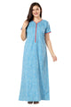 Front Zipper Plus Size Nighty - Blue