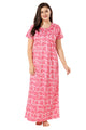 Front Open Plus Size Nighty - Pink