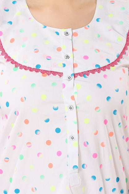 Polka Dots Maternity Nighty - Nighty