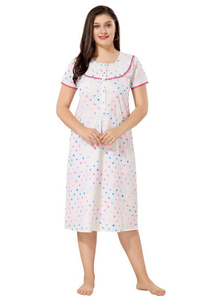 Polka Dots Maternity Nighty - Nighty