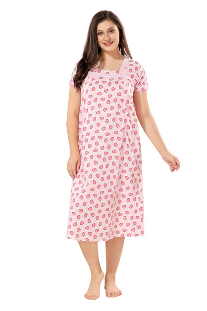 Cute Penguin Feeding Nightdress - Pink