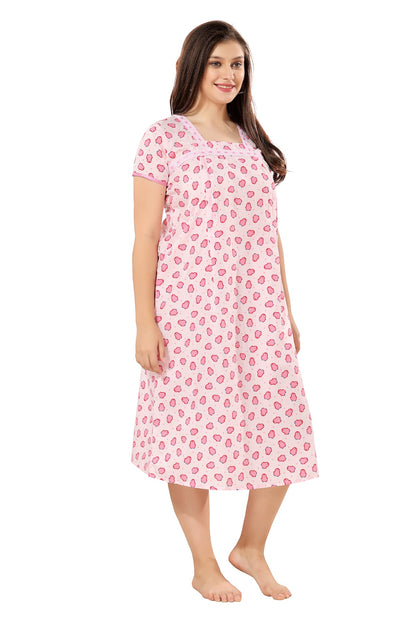 Cute Penguin Feeding Nightdress - Pink