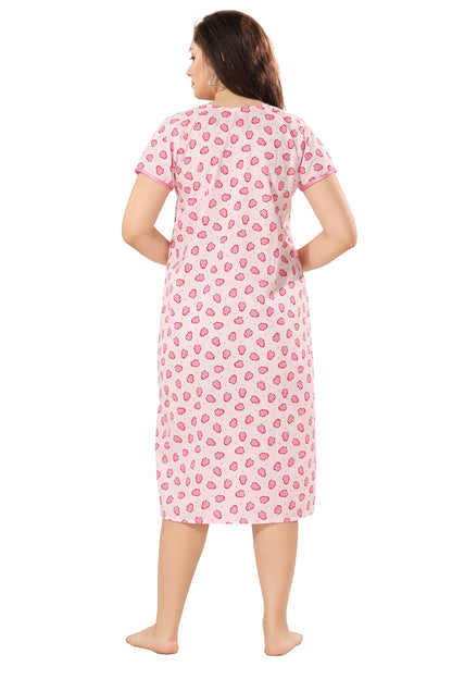 Cute Penguin Feeding Nightdress - Pink