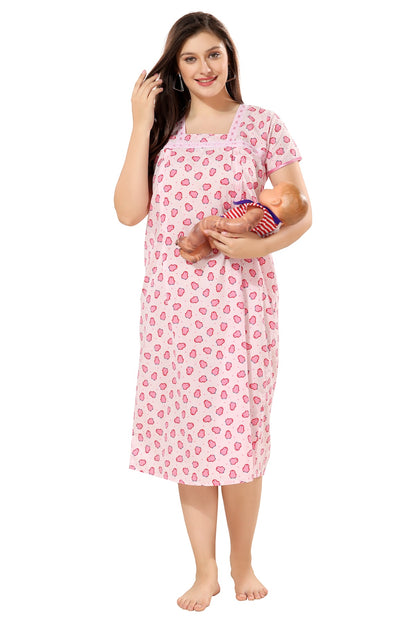 Cute Penguin Feeding Nightdress - Pink