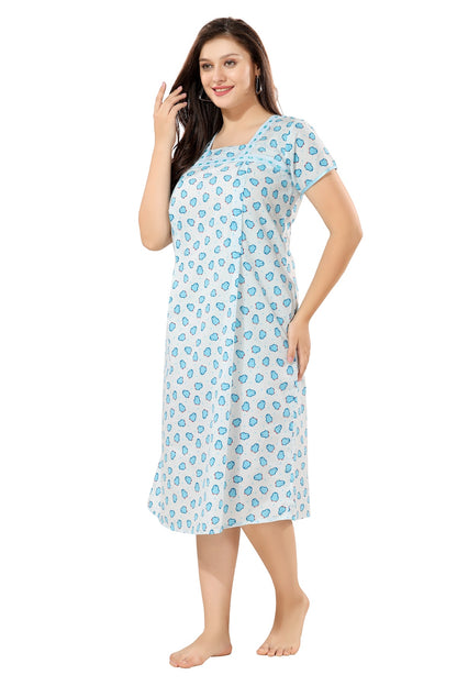 Cute Penguin Feeding Nightdress - Blue