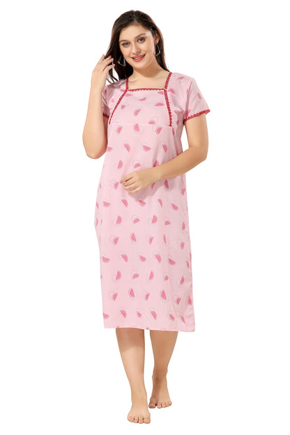 Cute Watermelon Feeding Nightdress - Pink