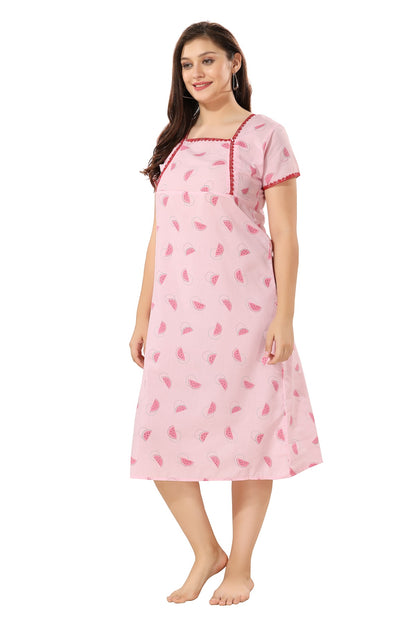 Cute Watermelon Feeding Nightdress - Pink