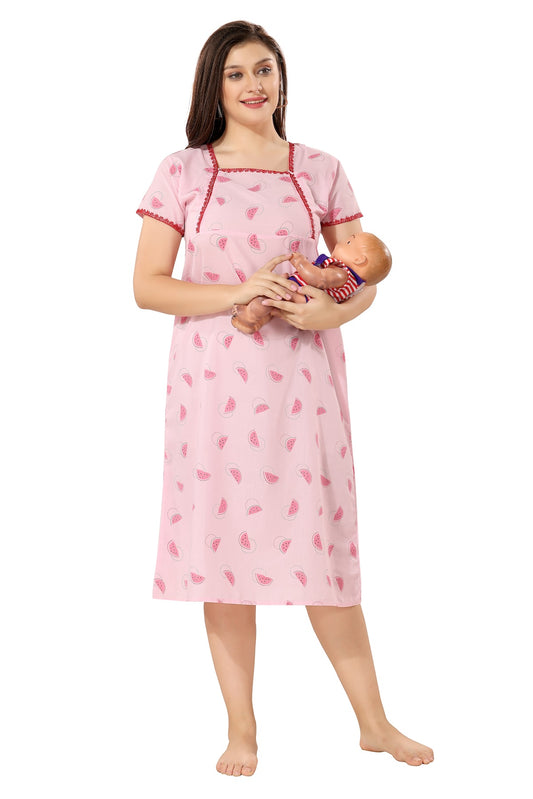 Cute Watermelon Feeding Nightdress - Pink