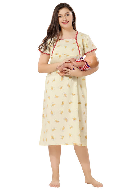 Cute Watermelon Feeding Nightdress - Yellow