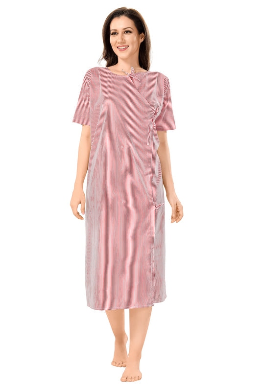 Patient Gown Wrap Around Style - Red