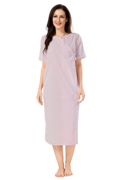 Patient Gown Wrap Around Style - Red