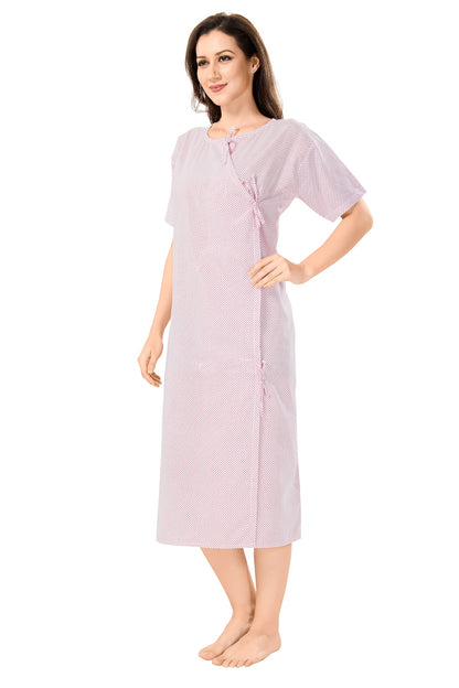 Patient Gown Wrap Around Style - Red