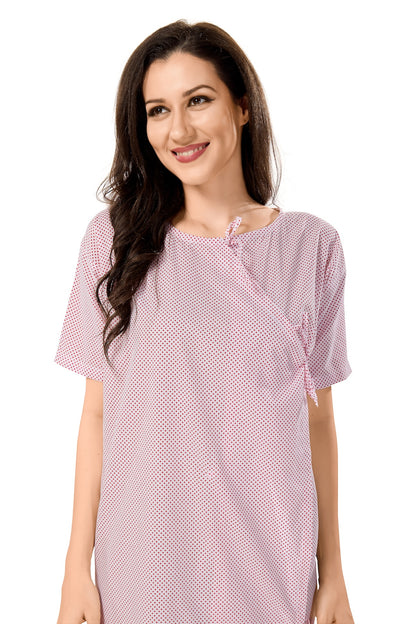 Patient Gown Wrap Around Style - Red