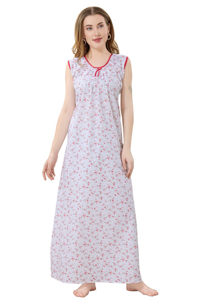 Summer Cool Sleeveless Nighty - Red