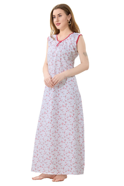 Summer Cool Sleeveless Nighty - Red