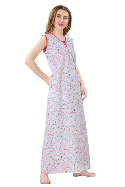 Summer Cool Sleeveless Nighty - Red