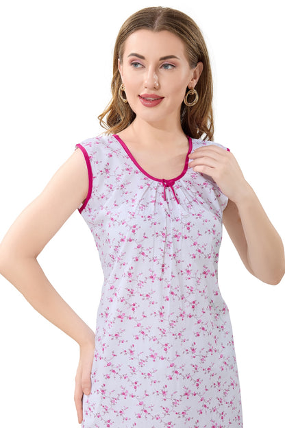 Summer Cool Sleeveless Nighty - Pink