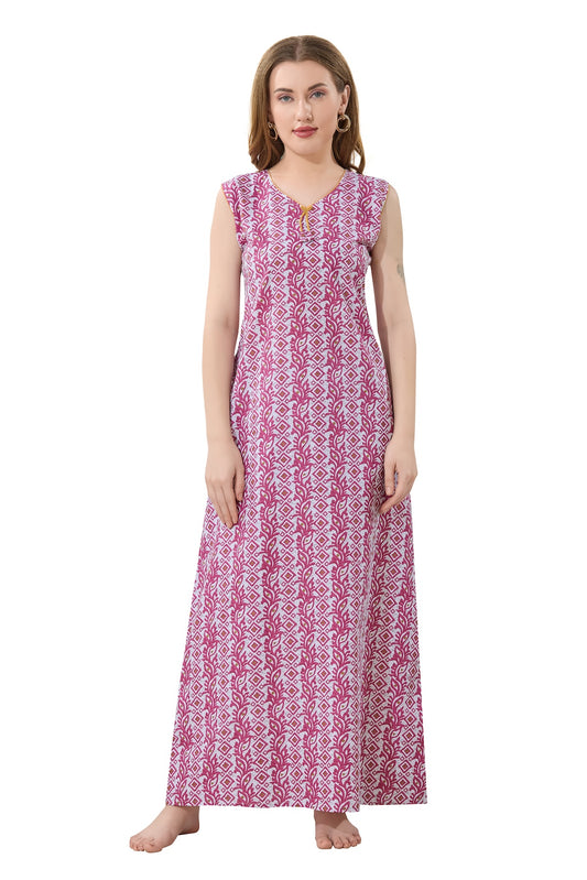 Summer Vibe Sleeveless Nighty - Pink