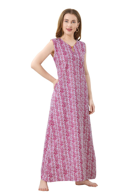 Summer Vibe Sleeveless Nighty - Pink