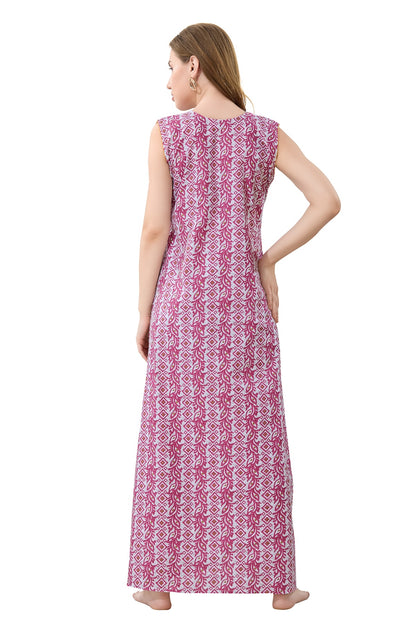 Summer Vibe Sleeveless Nighty - Pink