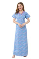 Floral Plus Size Nighty - Blue