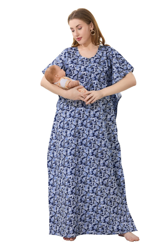 Oh so Comfy Feeding Kaftan Dress - Blue