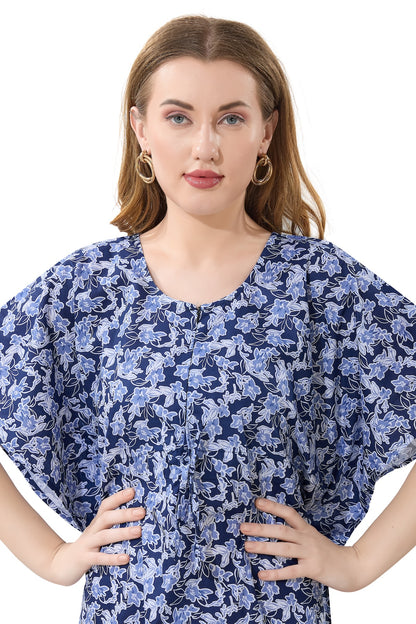 Oh so Comfy Feeding Kaftan Dress - Blue