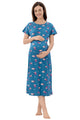 Coffee Mania Maternity Dress - Blue