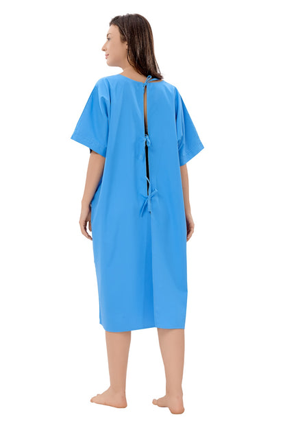 Hospital Patient Gown - Back Open - Unisex - Blue