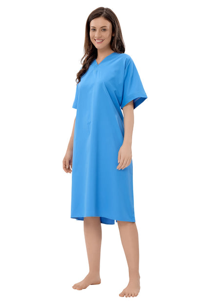 Hospital Patient Gown - Back Open - Unisex - Blue