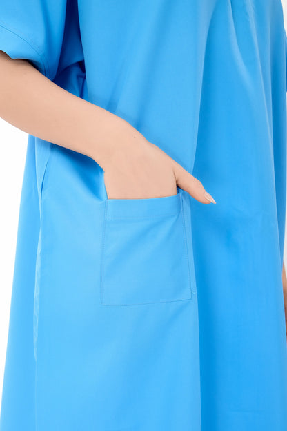 Hospital Patient Gown - Back Open - Unisex - Blue