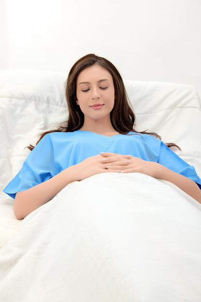 Hospital Patient Gown - Back Open - Unisex - Blue