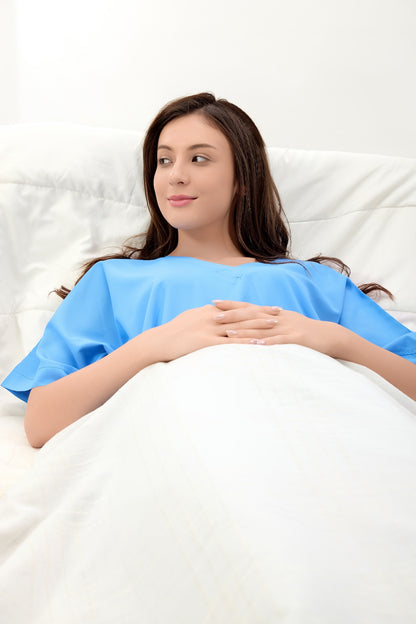 Hospital Patient Gown - Back Open - Unisex - Blue