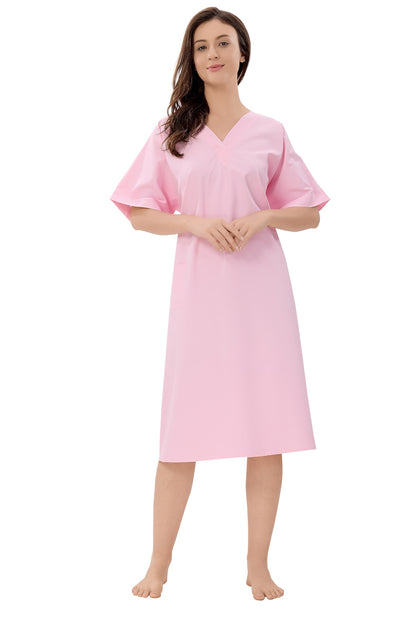 Hospital Patient Gown - Back Open - Unisex - Pink