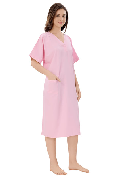 Hospital Patient Gown - Back Open - Unisex - Pink