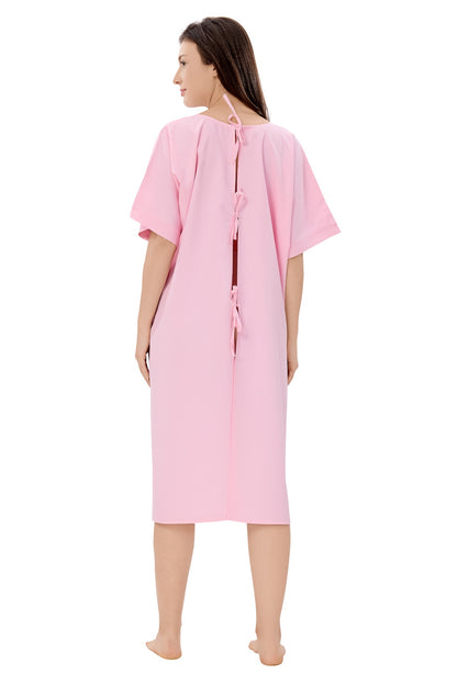 Hospital Patient Gown - Back Open - Unisex - Pink