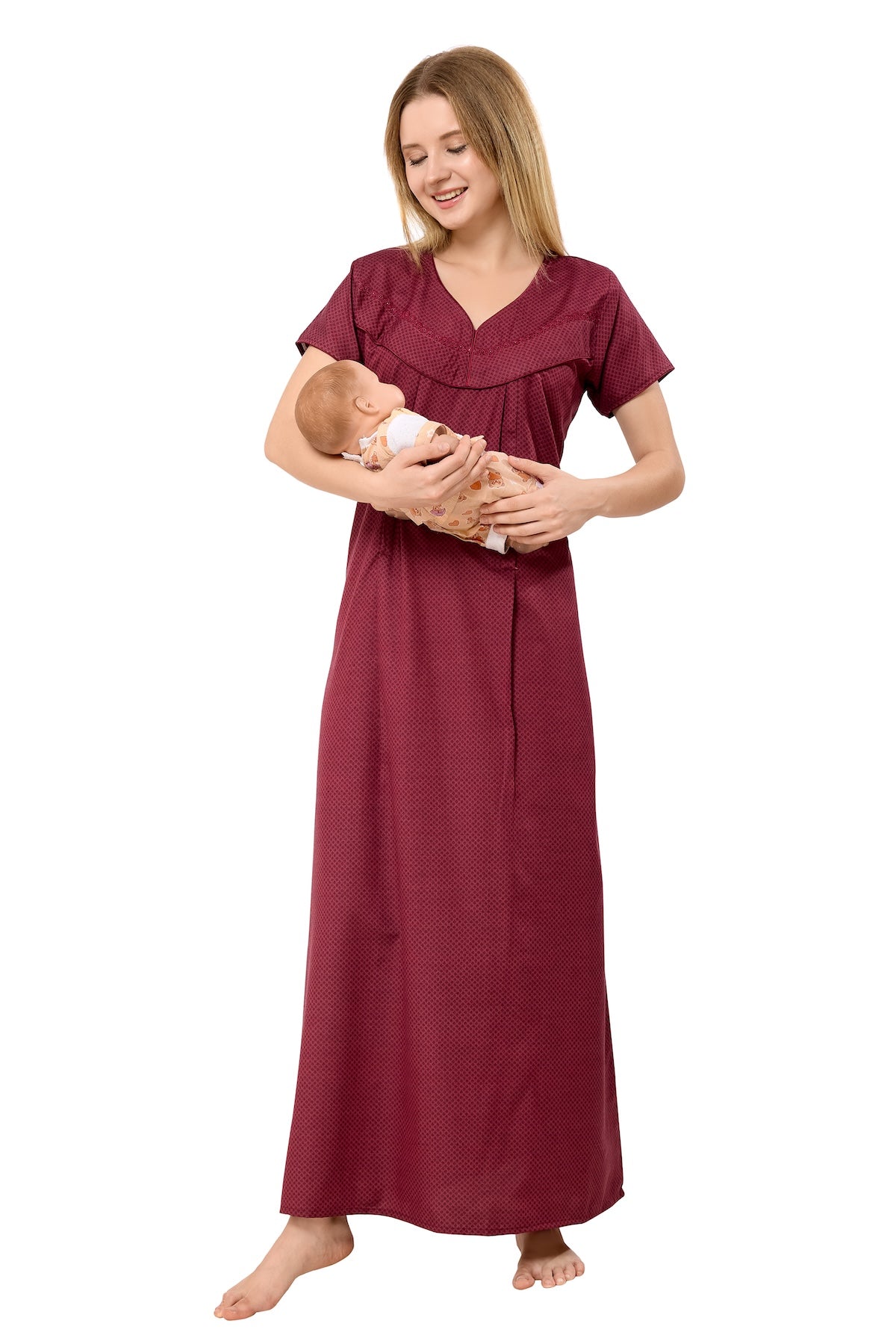 Classic Feeding Nighty - Maroon