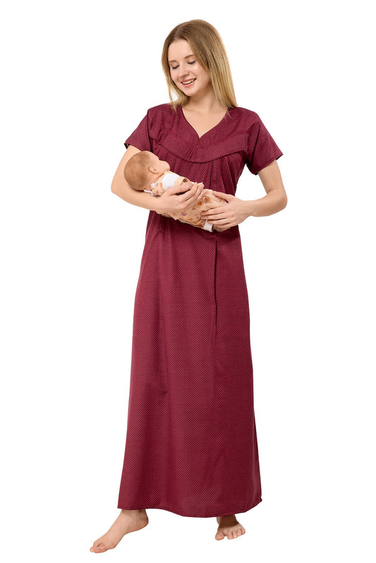 Classic Feeding Nighty - Maroon